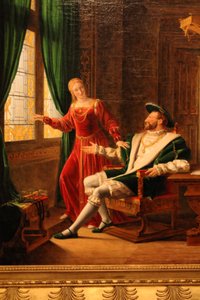 Francis I Shows His Sister Marguerite de Navarre the Verses He Just Wrote on a Window with His Diamond